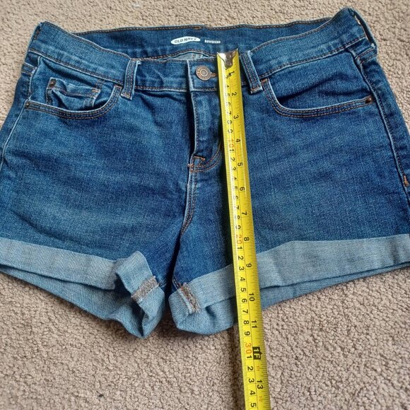 Old Navy Denim BoyFriend Shorts Women's Sz 2 Cuffed‎ Stretch Mid Rise - Picture 6 of 7